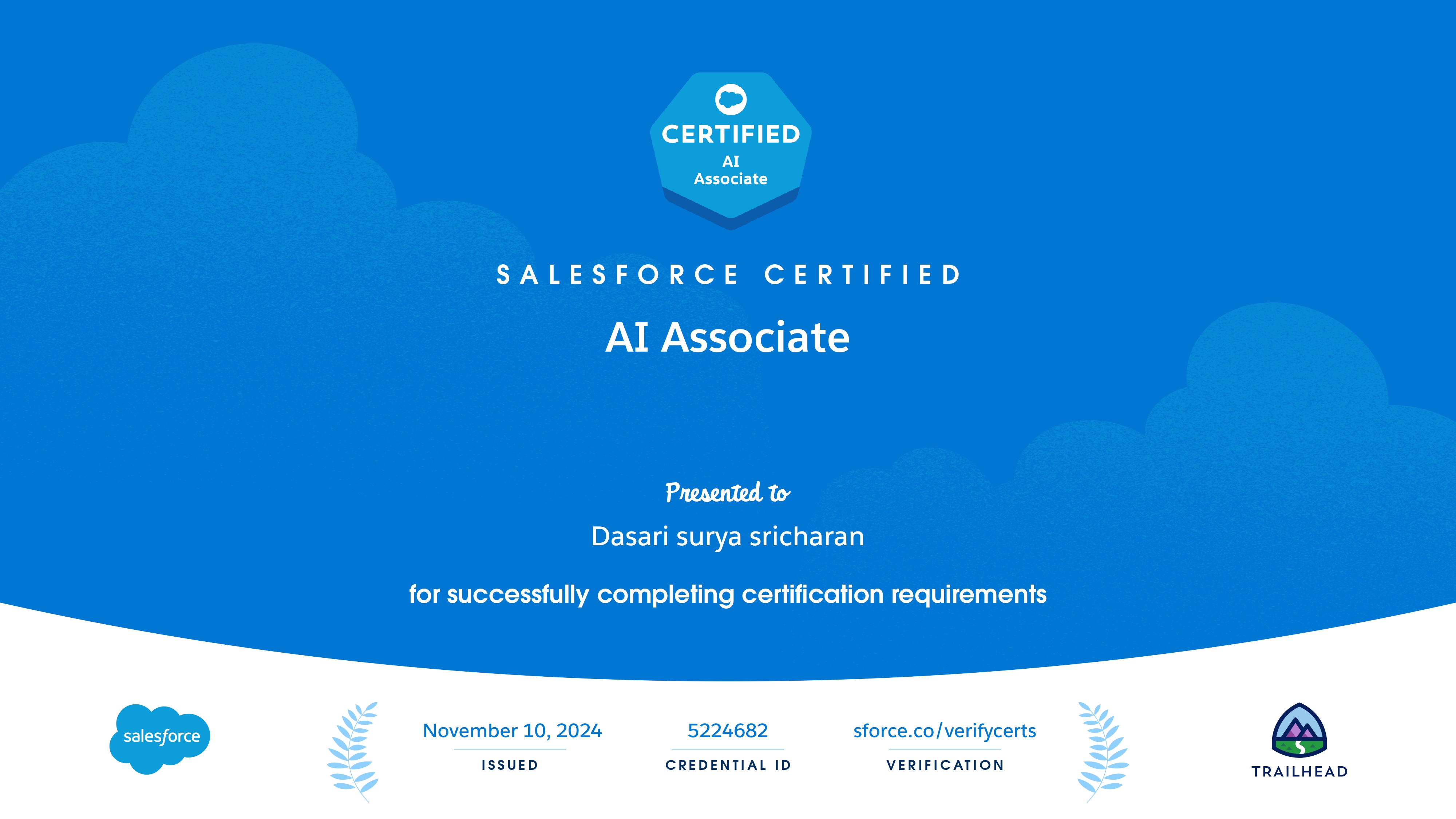 Salesforce AI Associate Certificate