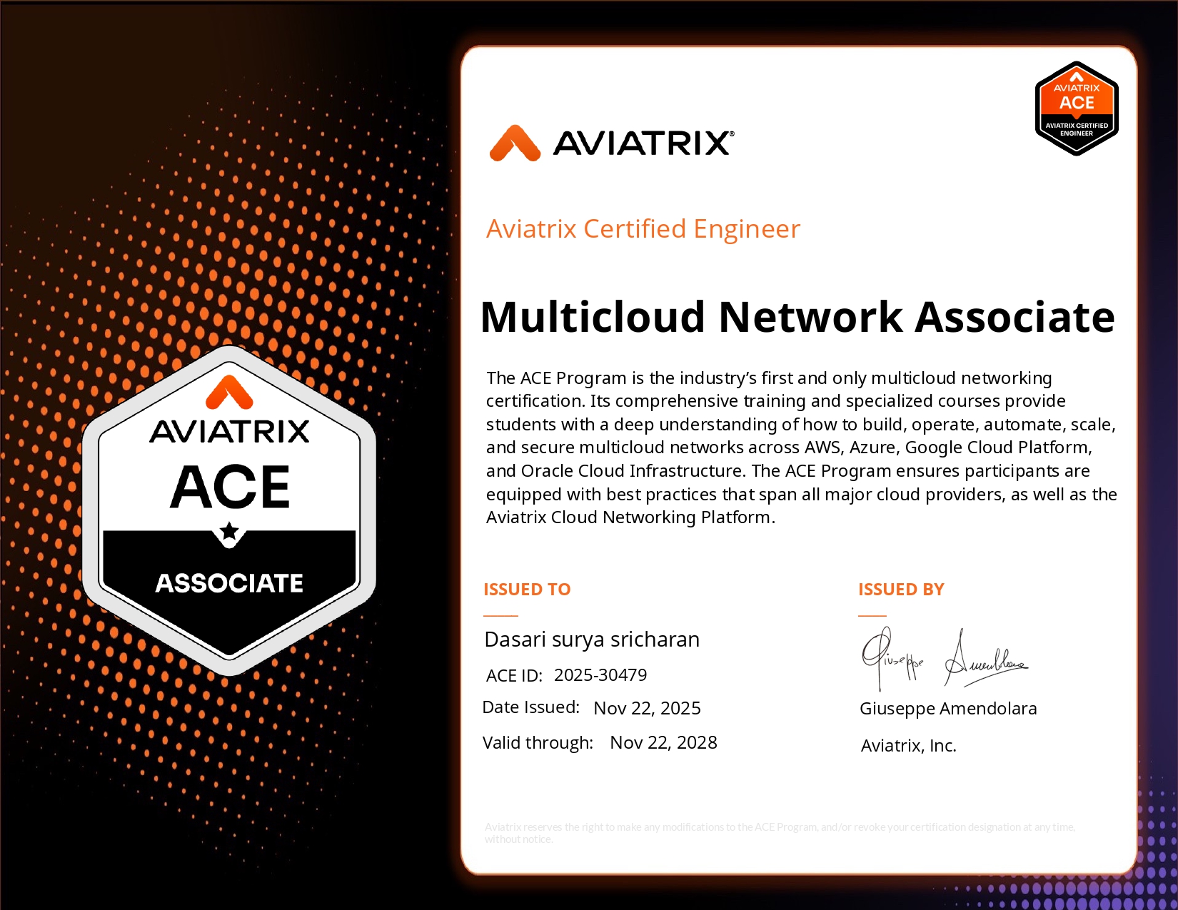 Aviatrix Certificate